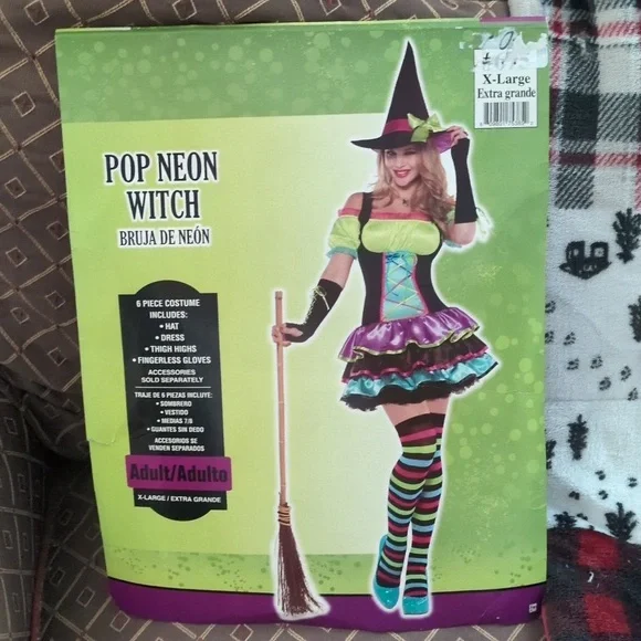 Amscan Pop Neon Witch adult costume - Picture 1 of 1